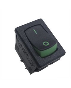 Rocker Switch Single Pole On-None-Off Green Visi 1/0 Legend 0.187 Tab