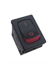 Rocker Switch Single Pole On-None-Off Red Visi 1/0 Legend 0.187 Tab
