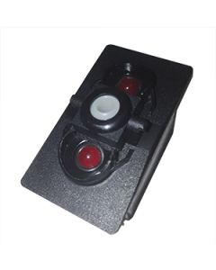 Switch Body Double Pole On-None-Off 2X Red Led 12Vdc Ind 10 Term Base, No Seal