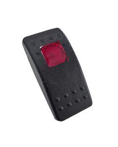 Switch Actuator Single Square Lens Red Soft Black Plastic
