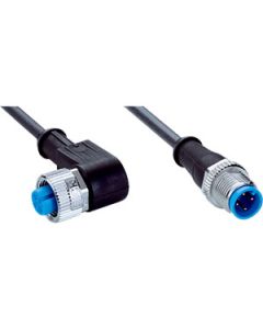 Sensor Cable M12 4 Pin Female 90 Deg to Male Straight 5M PUR