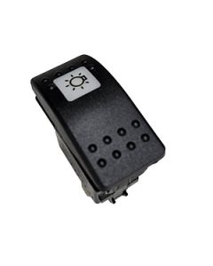 Contura II Light Switch 12Vdc Green, Top Led down when lit 
