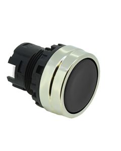 22mm maintained operator Metal Finsh bezel Black button -for non-illuminated switch assemblies 