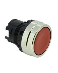 22mm momentary operator Metal Finsh bezel Red button -for non-illuminated switch assemblies 